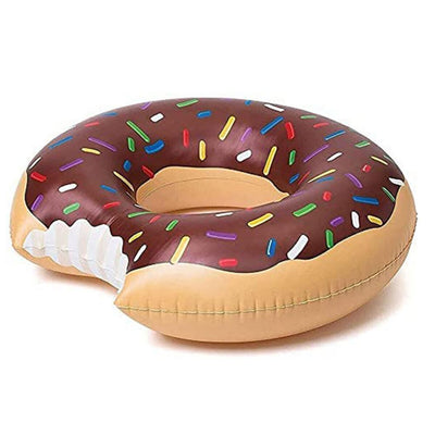 Coffee Inflatable Giant Donut Raft Swim Ring Float Swimming Pool Beach Lounge Pink Coff 80CM