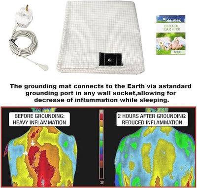 Bed Earthing Sheet Grounding Sheet Mat Large Bed Sheet Flat Sheet W/AU Plug 153x203cm
