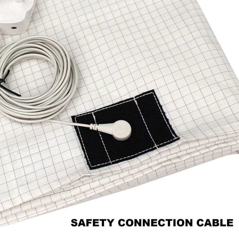Bed Earthing Sheet Grounding Sheet Mat Large Bed Sheet Flat Sheet W/AU Plug 153x203cm