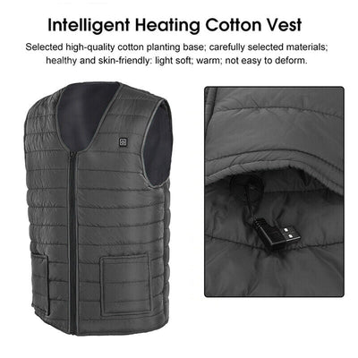 S Electric Vest Heated Jacket USB Thermal Warm Heat Pad Winter Body Warmer Unisex