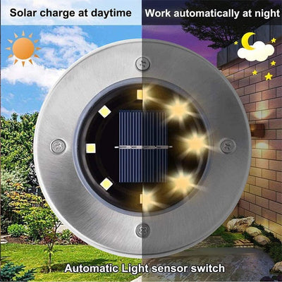 LED Solar Underground Light Waterproof Color Changing Garden Buried Lamp