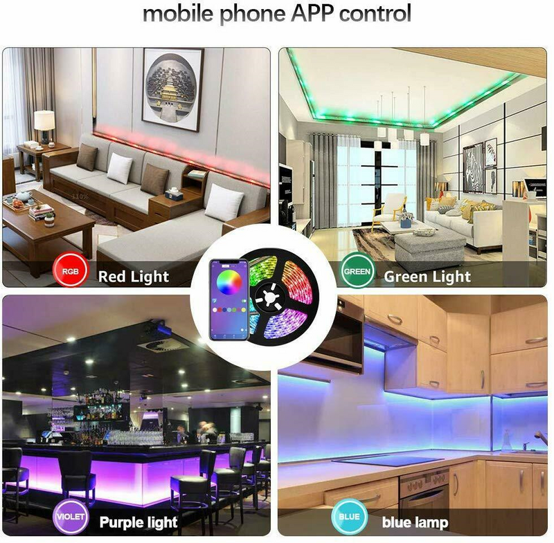 5V RGB LED Strip Lights IP65 Waterproof 5050 5M 10M 20M 300 LEDs USB Bluetooth