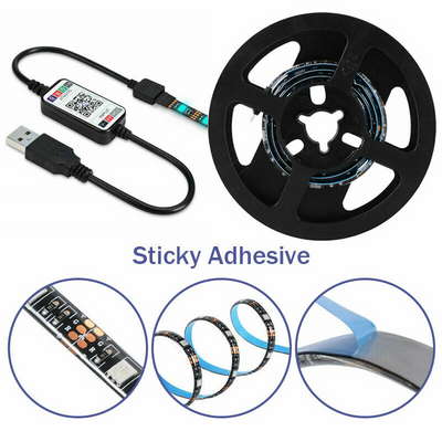 5V RGB LED Strip Lights IP65 Waterproof 5050 5M 10M 20M 300 LEDs USB Bluetooth