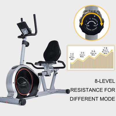 Sardine Sport K16 Recumbent Exercise Bike, Adjustable Magnetic Resistance