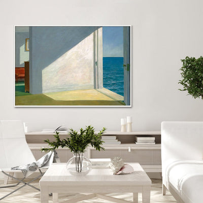 Wall Art 70cmx100cm Room By The Sea By Edward Hopper White Frame Canvas