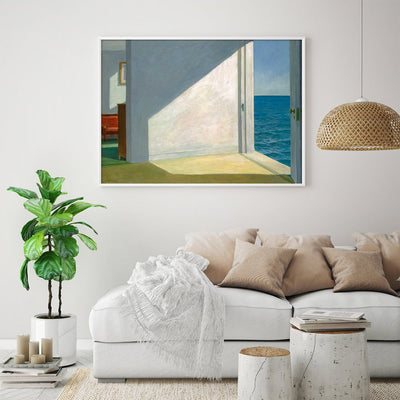 Wall Art 70cmx100cm Room By The Sea By Edward Hopper White Frame Canvas