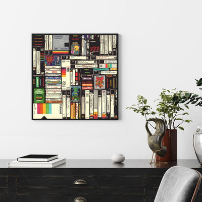 Wall Art 70cmx70cm Book Black Frame Canvas