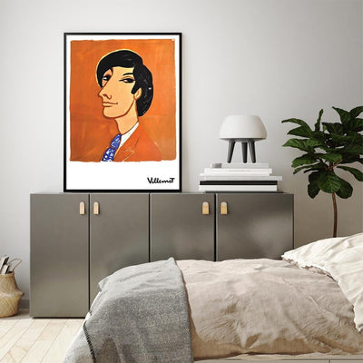 Wall Art 60cmx90cm Villemot 1971 Black Frame Canvas