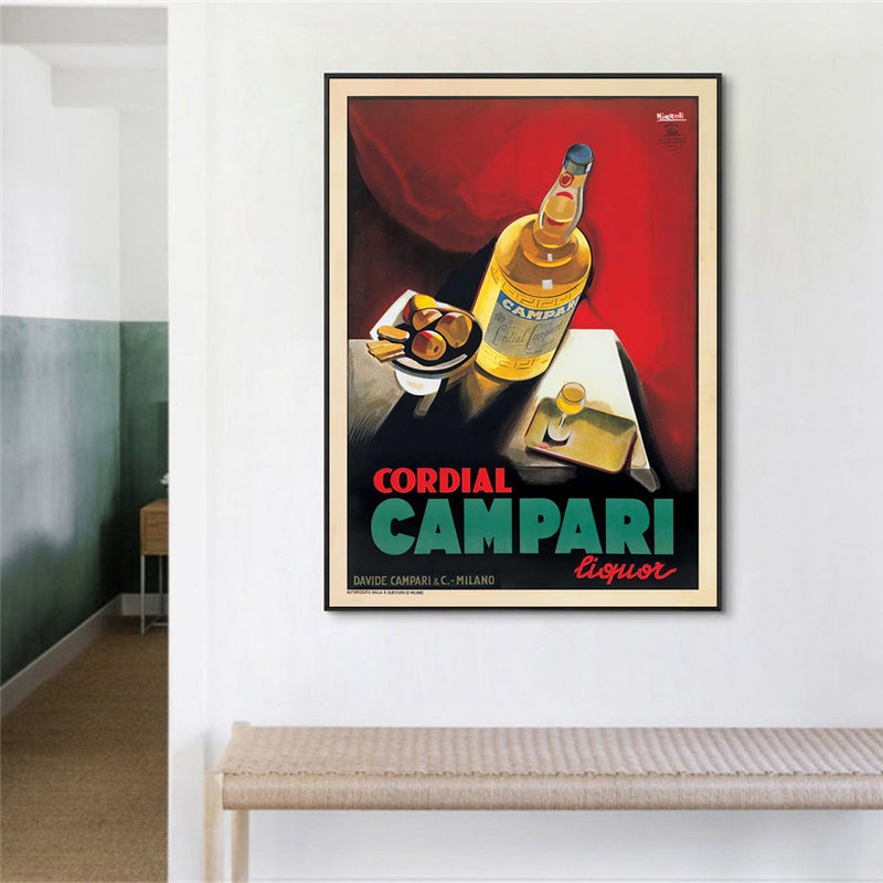 Wall Art 40cmx60cm Cordial Campari Liquor Black Frame Canvas