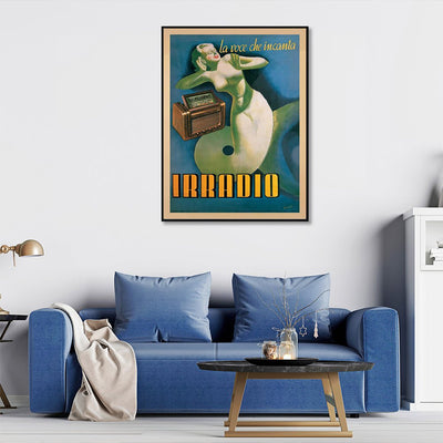 Wall Art 80cmx120cm Irradio Cinzano Black Frame Canvas