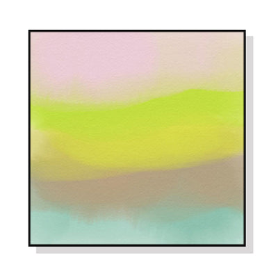 Wall Art 90cmx90cm Colorful Watercolor Black Frame Canvas