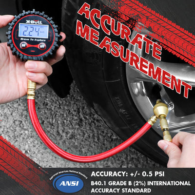 X-BULL Digital tire pressure gauge 250PSI Tyre Air Pressure Car Motorcycle LED
