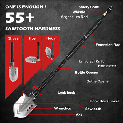 X-BULL 4WD Recovery Kit Snatch Strap Soft Shackles Folding Shovel Survival 4X4