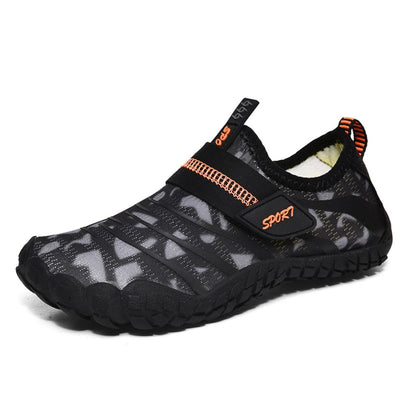 Kids Water Shoes Barefoot Quick Dry Aqua Sports Shoes Boys Girls (Pattern Printed) - Black Size Bigkid US2=EU32