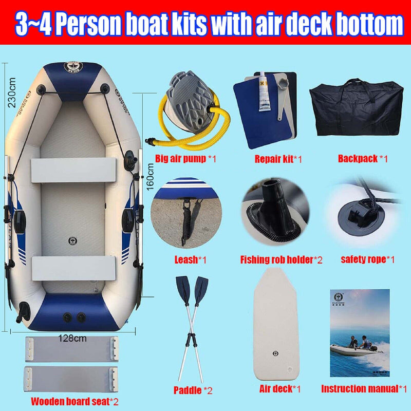 Solar Marine 2.3M  Inflatable Boat + 4 Stroke Outboard Motor + Motor Mount 3in1 Set