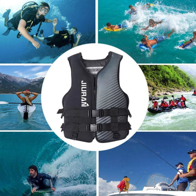 Life Jacket for Unisex Adjustable Safety Breathable Life Vest for Men Women(Black-XXL)