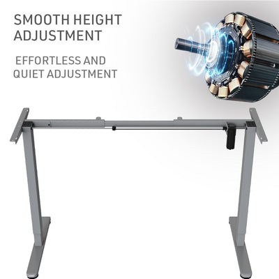 FORTIA Sit To Stand Up Standing Desk, 150x75cm, 72-118cm Electric Height Adjustable, 50kg Rated, Black/Silver Frame
