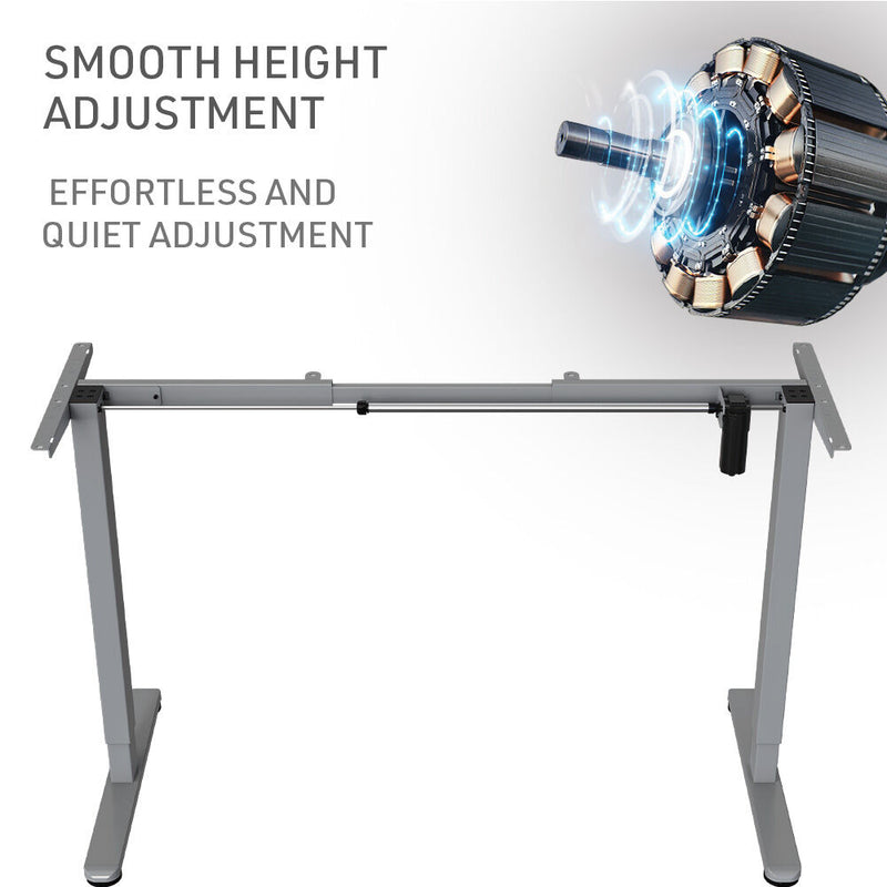 FORTIA Sit To Stand Up Standing Desk, 150x75cm, 72-118cm Electric Height Adjustable, 50kg Rated, Black/Silver Frame