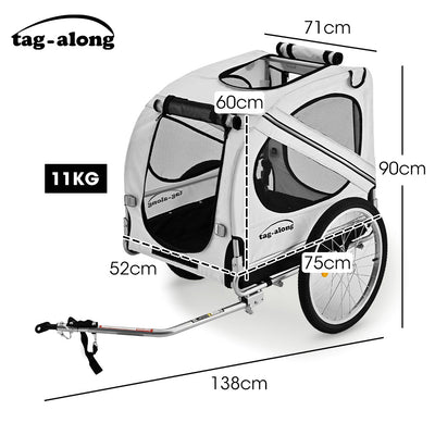 TAG-ALONG Pet & Cargo Bike Trailer, Bicycle Pet & Cargo Trailer, Cargo Carrier, Grey