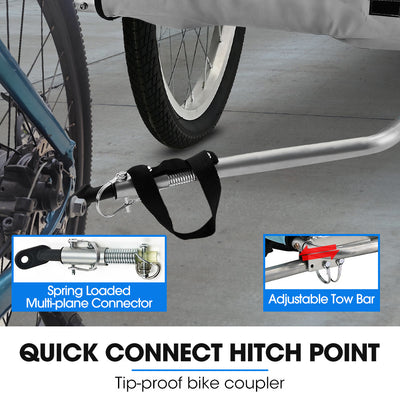 TAG-ALONG Pet & Cargo Bike Trailer, Bicycle Pet & Cargo Trailer, Cargo Carrier, Grey