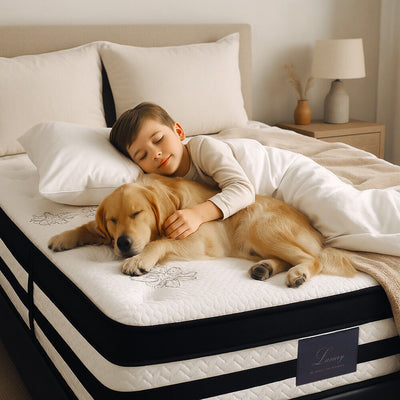KINGSTON SLUMBER Luxury 34cm Single Mattress, Medium-Firm, Euro Top, 5-Zone Pocket Spring