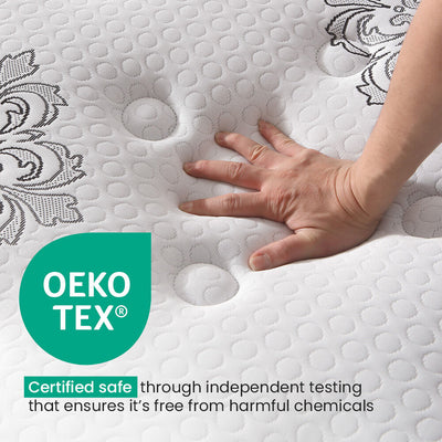 KINGSTON SLUMBER Luxury 34cm Single Mattress, Medium-Firm, Euro Top, 5-Zone Pocket Spring
