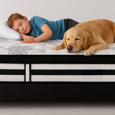 KINGSTON SLUMBER Luxury 34cm Single Mattress, Medium-Firm, Euro Top, 5-Zone Pocket Spring