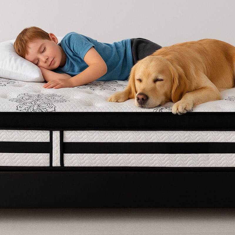 KINGSTON SLUMBER Luxury 34cm Single Mattress, Medium-Firm, Euro Top, 5-Zone Pocket Spring