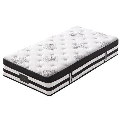KINGSTON SLUMBER Luxury 34cm King Single Mattress, Medium-Firm, Euro Top, 5-Zone Pocket Spring