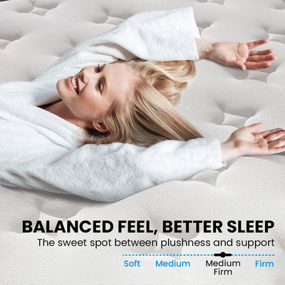 KINGSTON SLUMBER RelaxMax 31cm Double Mattress, Euro Top, 5-Zone, Pocket Spring, Knitted Fabric