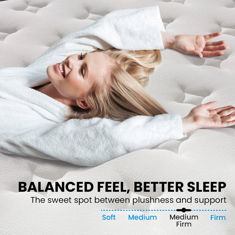 KINGSTON SLUMBER RelaxMax 31cm Double Mattress, Euro Top, 5-Zone, Pocket Spring, Knitted Fabric
