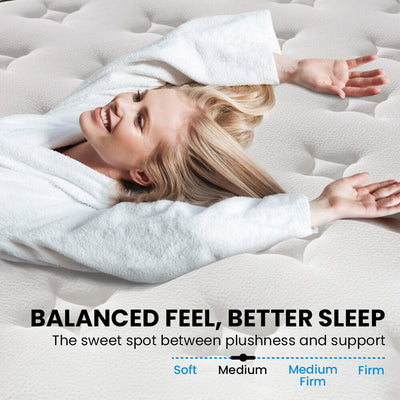KINGSTON SLUMBER RelaxMax 31cm Queen Mattress, Euro Top, 5-Zone, Pocket Spring, Knitted Fabric