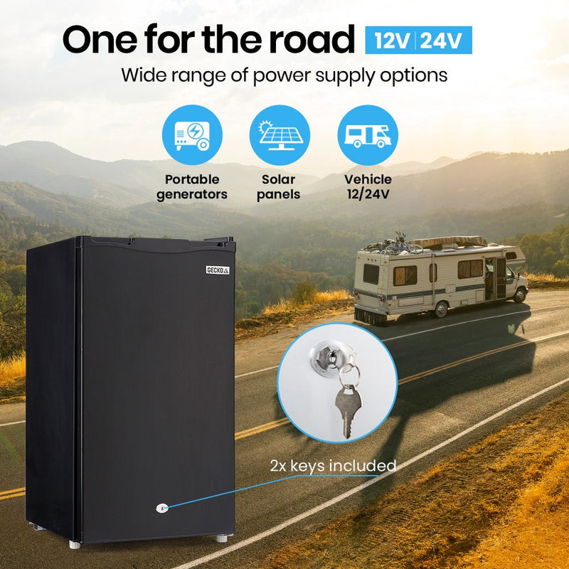 GECKO 95L Portable Upright Fridge Freezer Camping Caravans Bar Fridges 12V/24V/240V Refrigerator