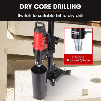 BAUMR-AG 3200W 280mm Wet/Dry Core Drill w/ Wheeled Stand & 102mm Bit Combo, for Concrete Coring Hole Drilling
