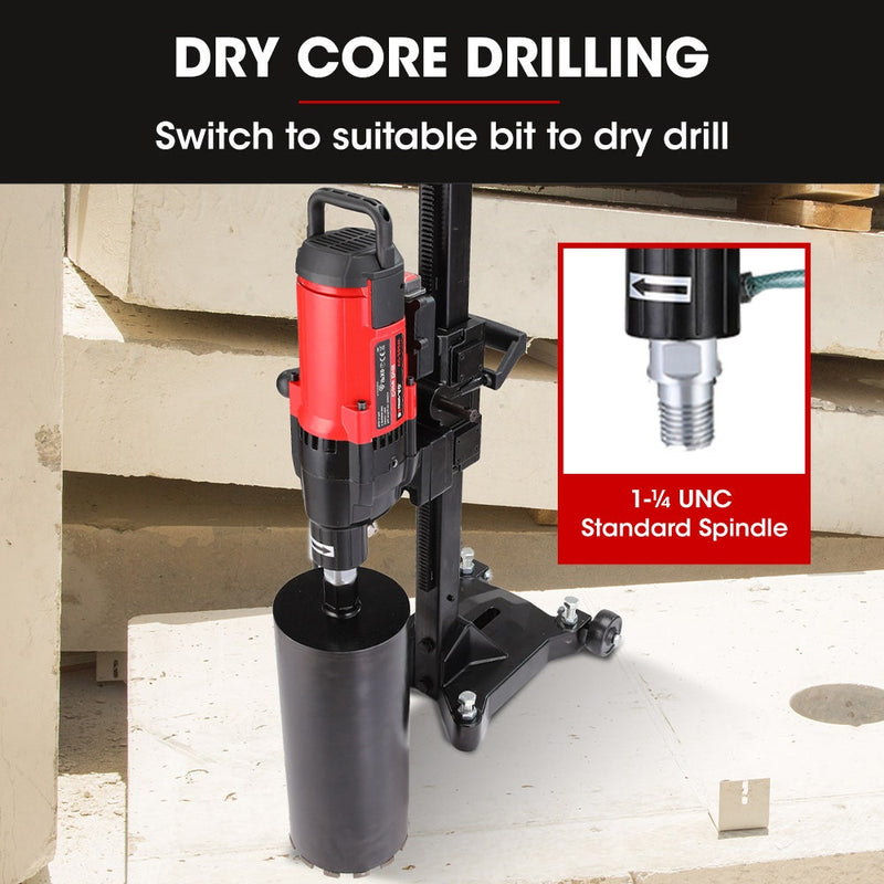 BAUMR-AG 3200W 280mm Wet/Dry Core Drill w/ Wheeled Stand & 102mm Bit Combo, for Concrete Coring Hole Drilling