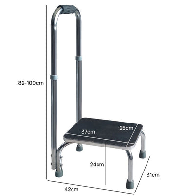 Equipmed Bath and Shower Assistance Step Mobility Aid, 150kg Max Capacity, with Handle Height Adjustment