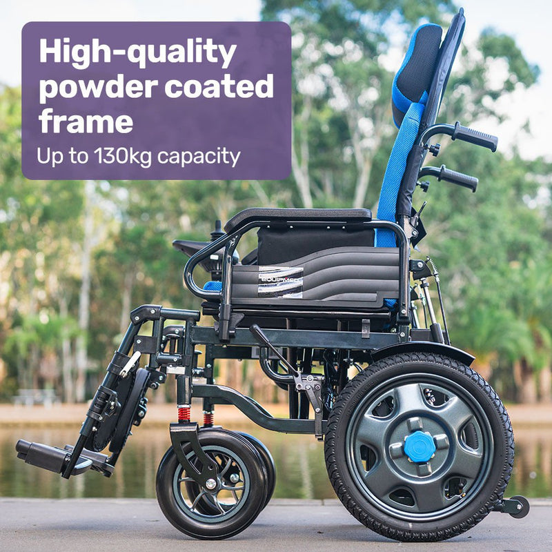EQUIPMED Power Electric Wheelchair, Wide Bariatric Chair, Comfortable for S-XL, Long Range, Recline Adjustment, Lithium Battery, 16&