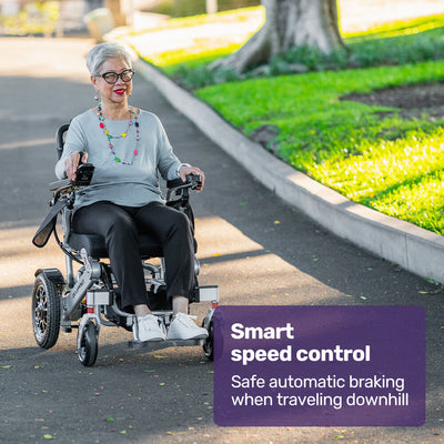 EQUIPMED Electric Folding Wheelchair, Folding, Motorised, 2x250W, Long Range, Power Mobility Scooter Lightweight