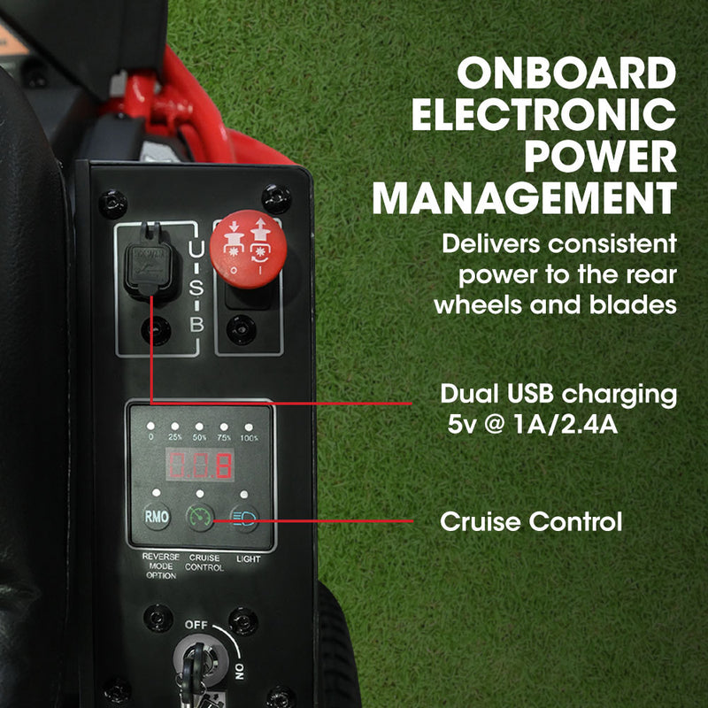 BAUMR-AG 36 Inch 48V Electric Ride On Lawn Mower Brushless Lawnmower - 360RX