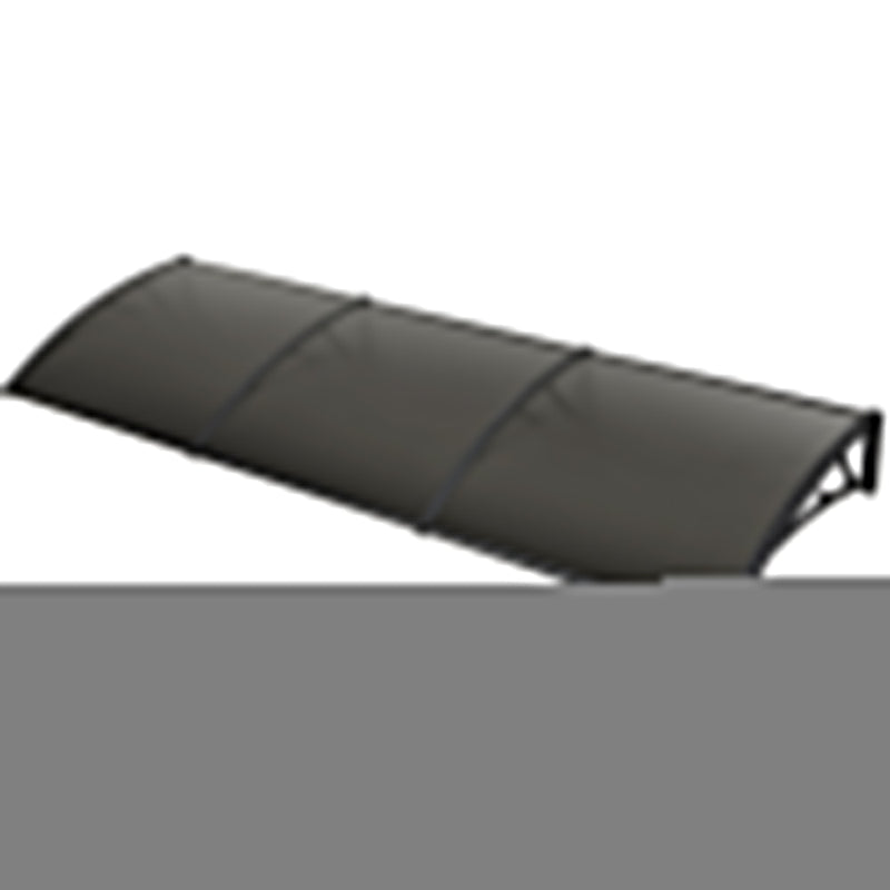 SHADE SHIELD 3x1m Aluminium Exterior Awning, Black DIY External UV Rain Protection Grey Tinted Polycarbonate Canopy Cover
