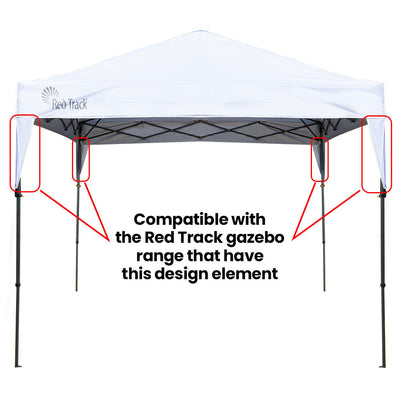 RED TRACK 3x Side Walls for 3x3m Gazebo, White