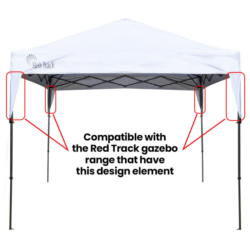 RED TRACK 3x Side Walls for 3x3m Gazebo, White