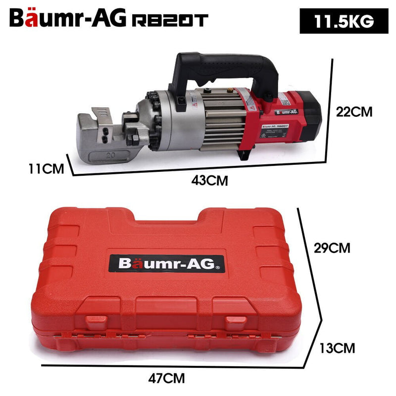 BAUMR-AG 4-20mm 1000W Heavy-Duty Electric Hydraulic Rebar Cutter, 3 Sec Cycle, Carry Case