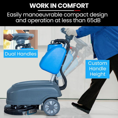 AUCH FSH14 Floor Scrubber & Dryer, 360mm, Battery Powered, Walk Behind, Multi-purpose Commercial Grade Machine