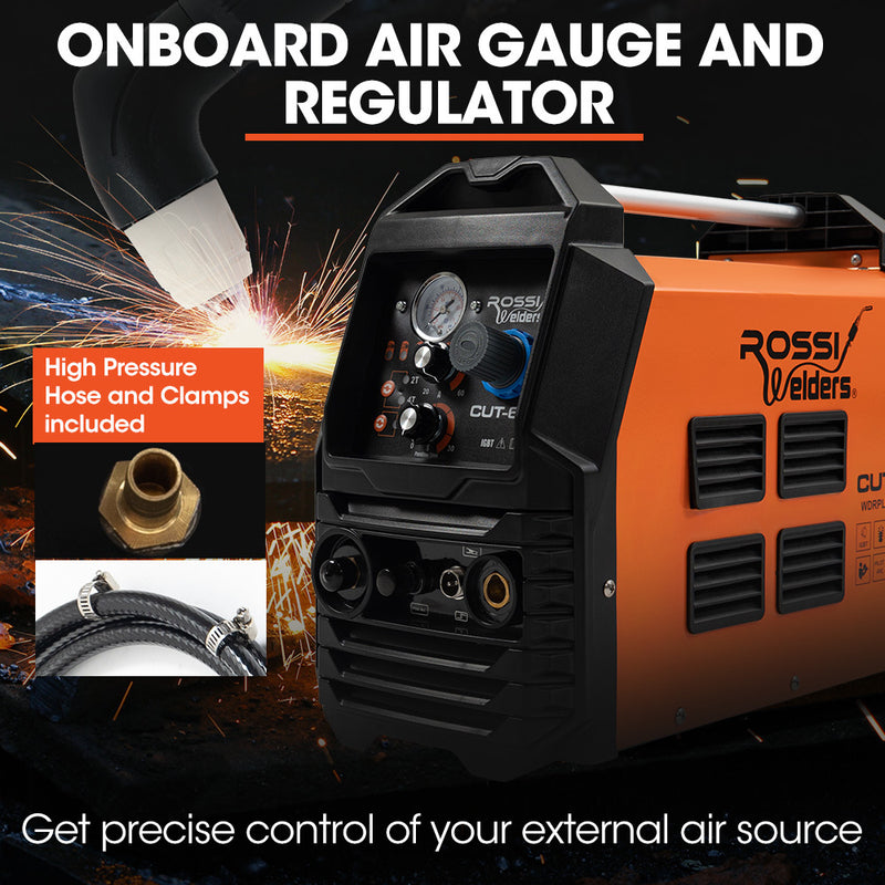 ROSSI 60A Plasma Cutter, Non-Touch Pilot ARC for Easy Cuts of Painted or Rusty Metals, DC Inverter Cutting Machine