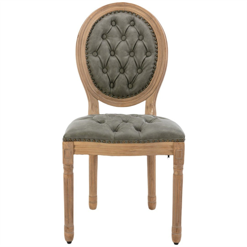 AADEN 6x Velvet Faux Leather Dining Chairs with Solid Wood Legs-Pine Green