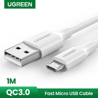 UGREEN USB-A to Micro USB Cable 1m (White) - 60141