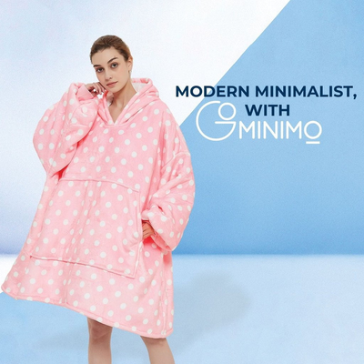 GOMINIMO Hoodie Blanket Long Navy Blue