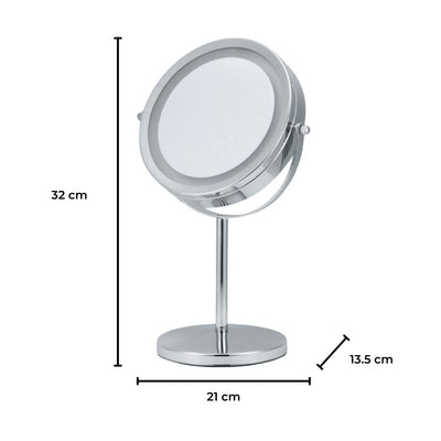 GOMINIMO 7 Inch LED Makeup Mirror with 10x Magnifying (Silver) GO-MMR-102-ZL