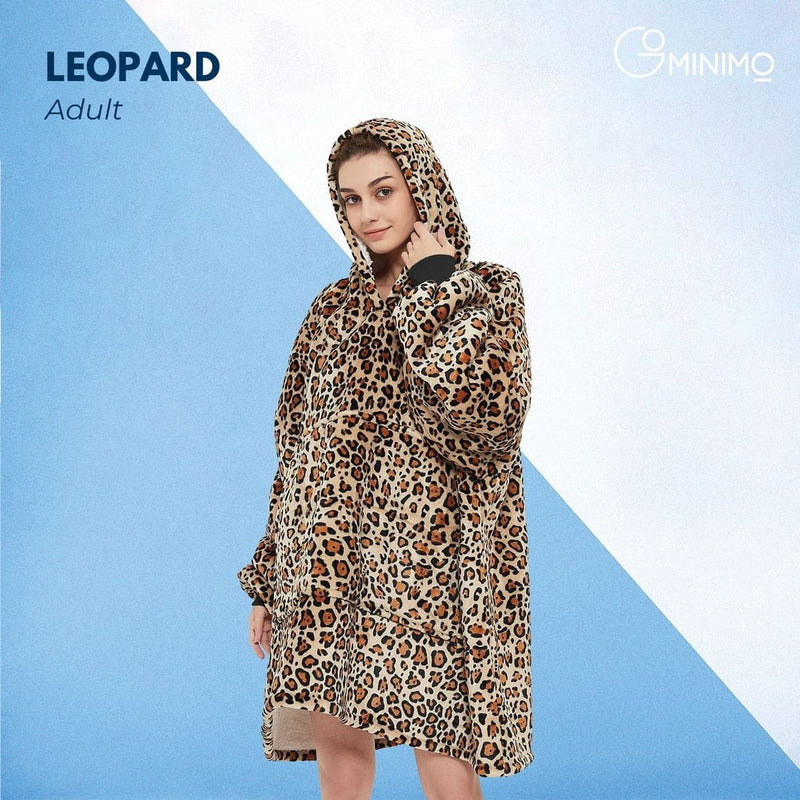 GOMINIMO Hoodie Blanket Leopard